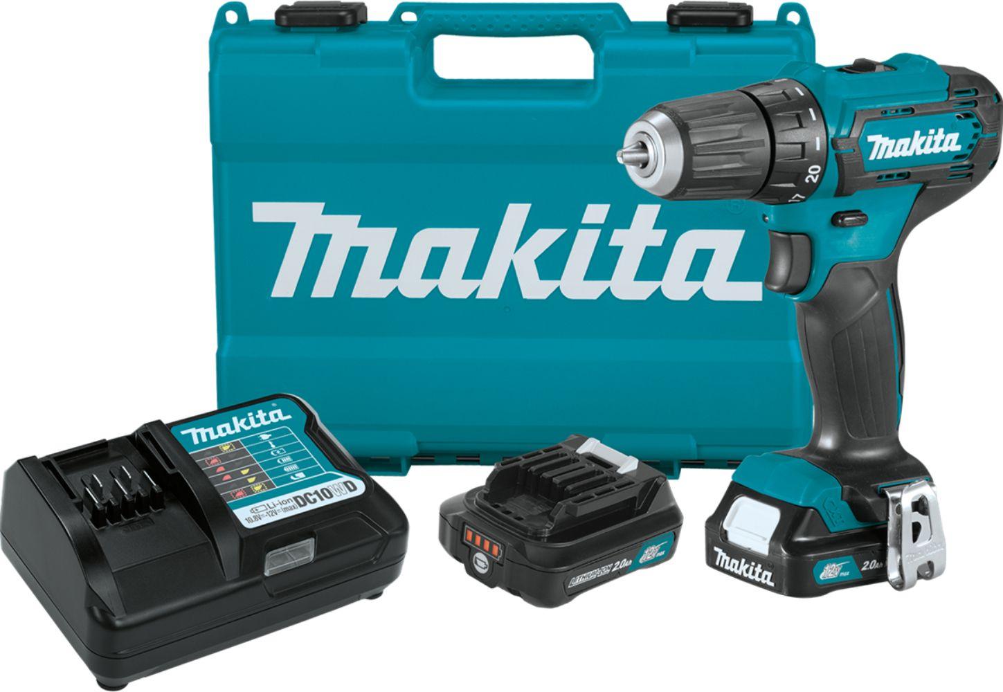 Makita FD09R1-R 12V max CXT Lithium‑Ion Cordless 3/8" Driver‑Drill Kit (2.0Ah) - Teal/Black - Excellent