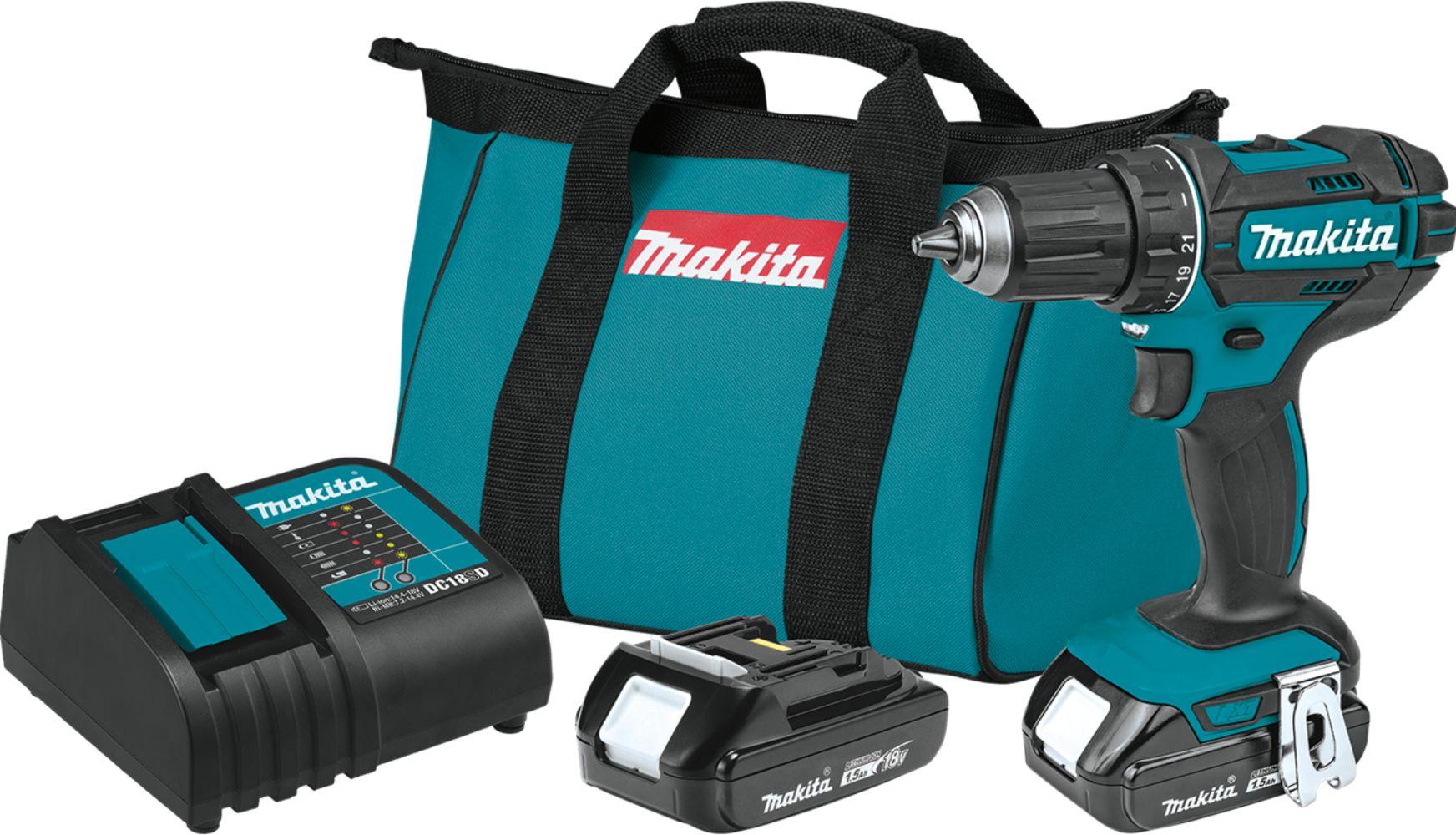 Makita XFD10SY-R 18V LXT Lithium‑Ion Compact Cordless 1/2" Driver‑Drill Kit (1.5Ah) - Teal/Black - Excellent