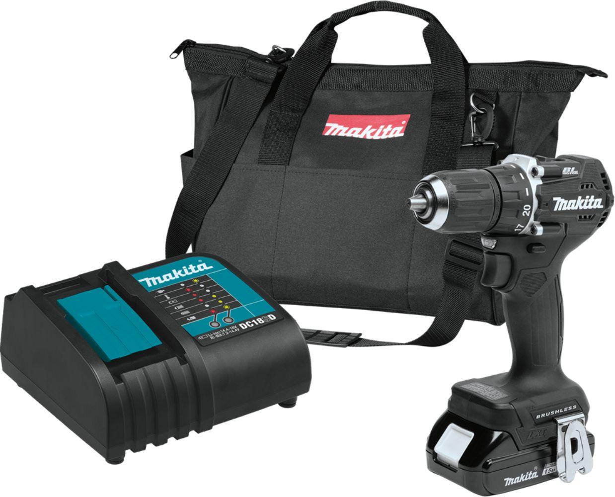 Makita XFD15SY1B 18V LXT® Lithium‑Ion Sub‑Compact Brushless Cordless 1/2" Driver‑Drill Kit (1.5Ah)