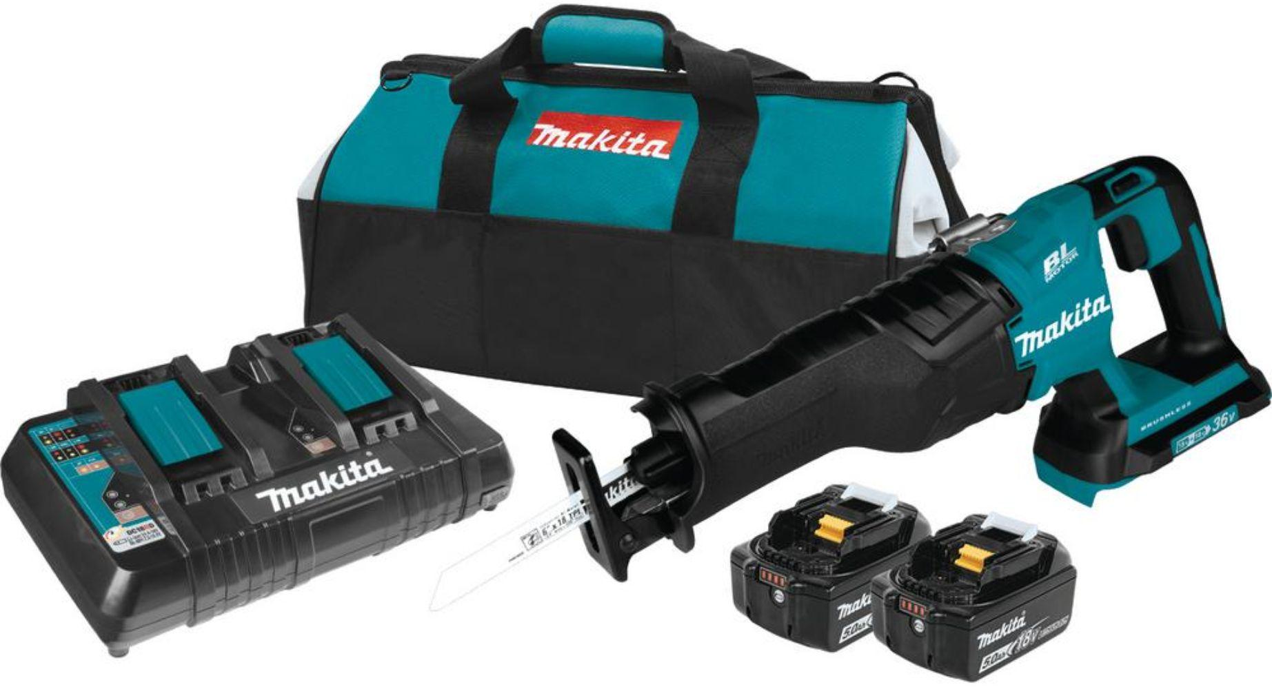 Makita XRJ06PT-R 36V (18V X2) LXT Brushless Recipro Saw Kit (5.0Ah) - Teal/Black - Excellent