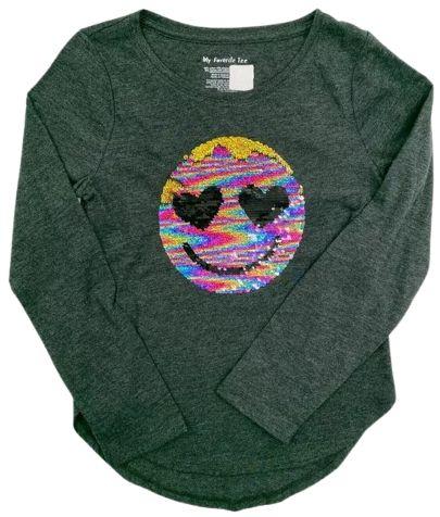 Member's Mark My Favorite Tee Kid's Sequin Smiley Hearts T-Shirt