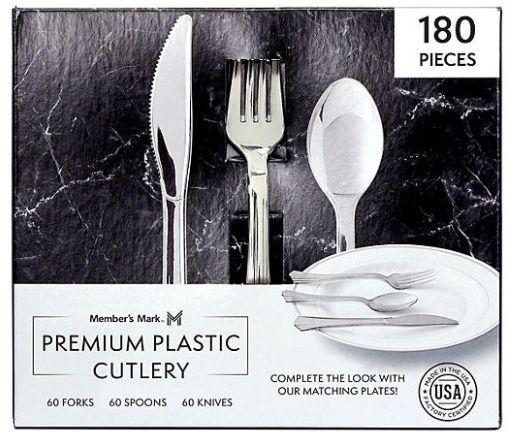 Member's Mark  Premium Silver-Look Cutlery Combo 180 ct. - Silver - Brand New