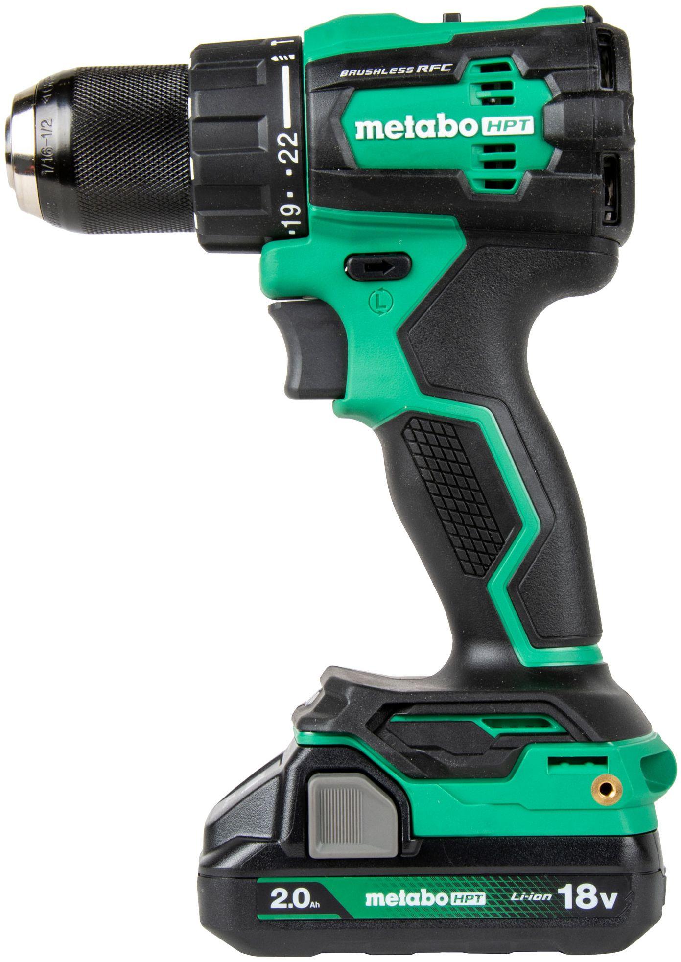 Metabo HPT  18V MultiVolt Cordless Brushless Hammer Drill Kit with 2 x 2.0Ah Batteries - Black/Green - Premium