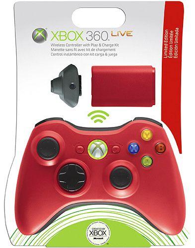 Microsoft  Xbox 360 Wireless Controller and Play & Charge Kit - Red - Excellent
