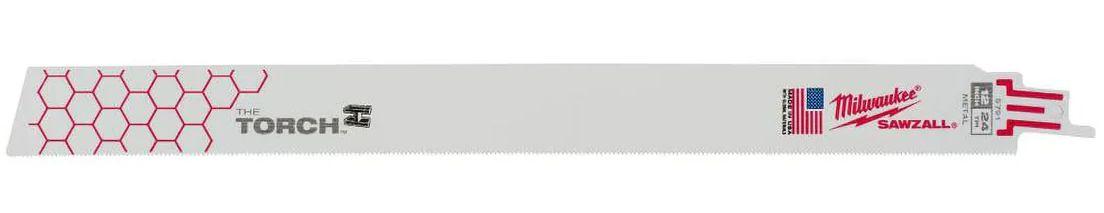 Milwaukee 48-00-5791 12 in. 24 TPI THE TORCH Sawzall Blades (5 Pack) - White - Premium