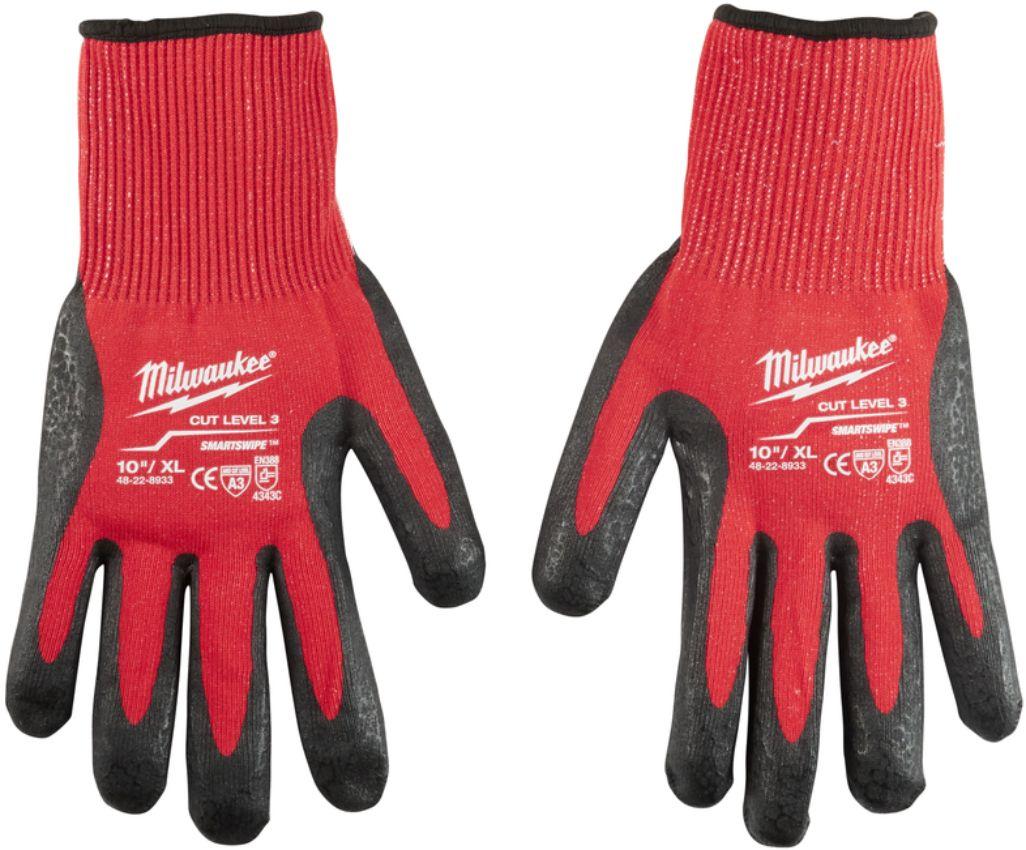 Milwaukee  48-22-8933 SMARTSWIPE XL Cut Level 3 Nitrile Dipped Glove (12-pack) - Black/Red - Brand New
