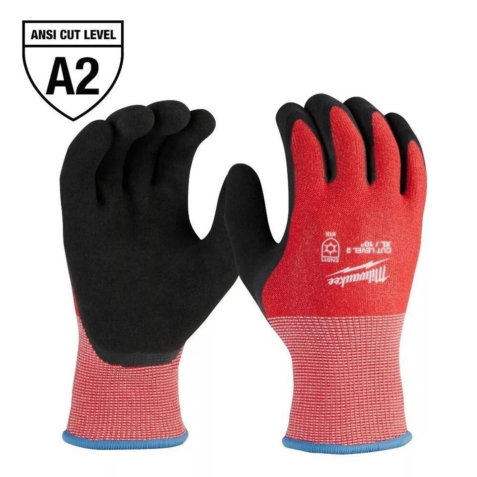 Milwaukee  48-73-7923B Cut Level 2 Winter Dipped Gloves (12-pack) - Black/Red - Excellent