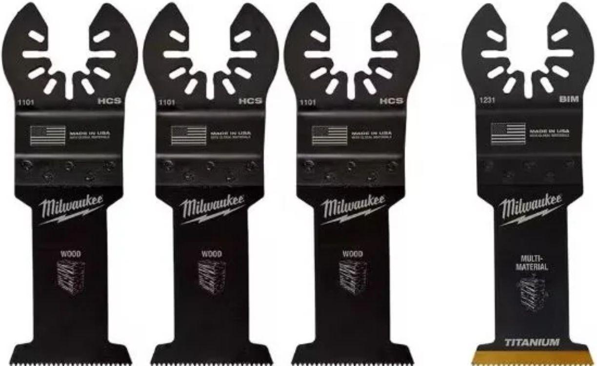 Milwaukee 49-25-1103W Multi-Tool Oscillating Blade Set 1-3/8" (4 Pieces) - Black - Excellent