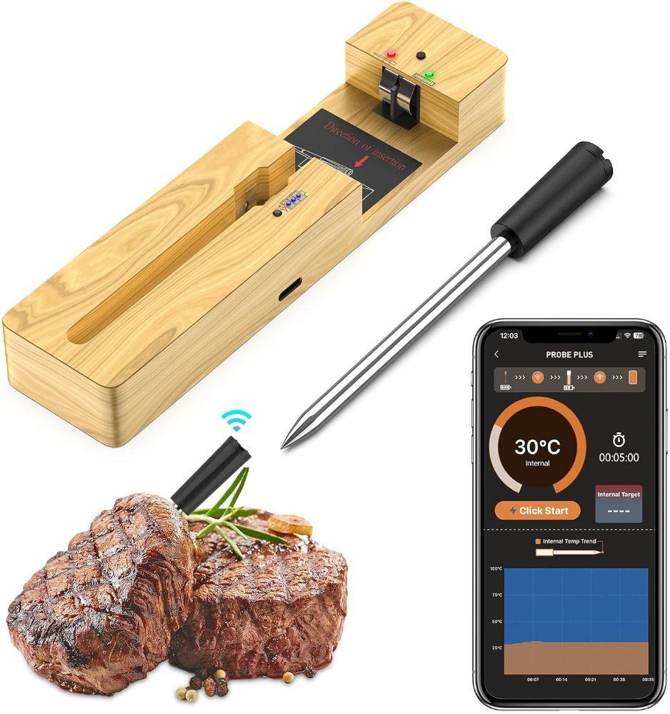 Mogundam  Plus Wireless Meat Thermometer 500Ft FM212 - Stainless Steel - Excellent