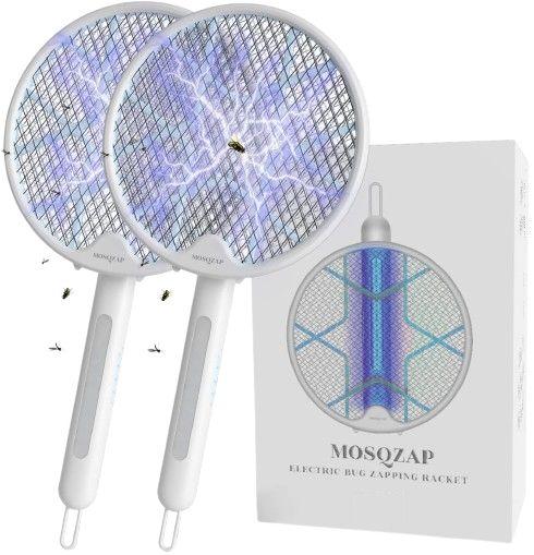 Mosqzap  Electric Fly Swatter Foldable Bug Zapper (2Pack) - White - Excellent