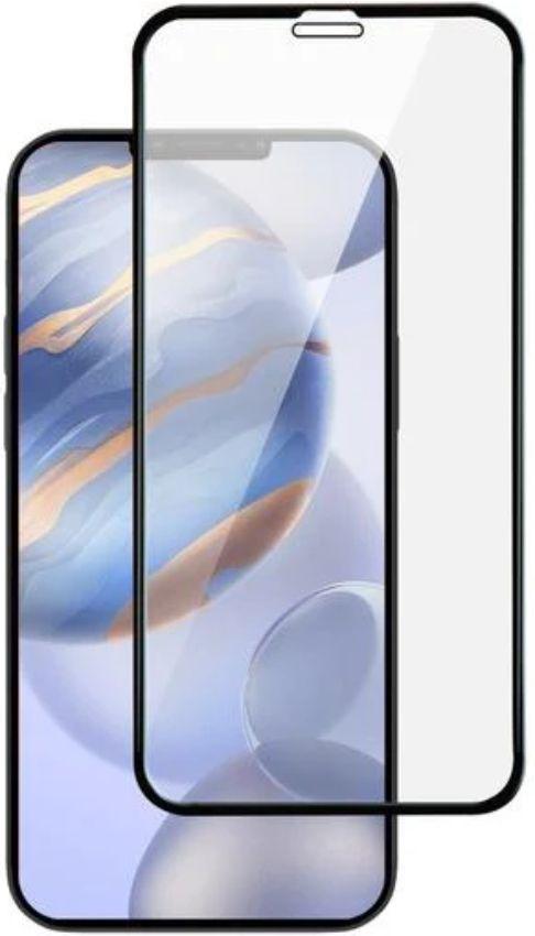 MyBat Pro  Full Coverage Tempered Glass Screen Protector for iPhone 12 - Clear/Black - Brand New