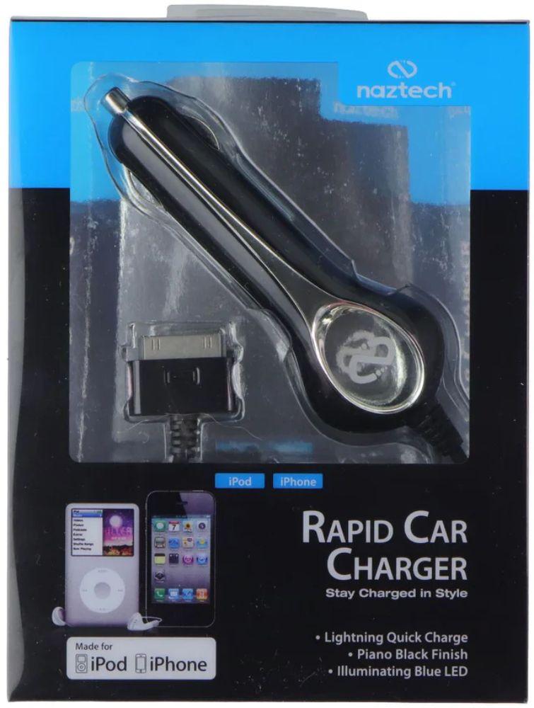 NAZTECH Rapid Car Charger for Apple iPod/iPhone 4