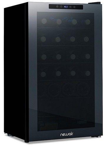 Newair Shadow Series Freestanding Mirrored Wine Fridge with Double-Layer Tempered Glass Door NWC033BKD0