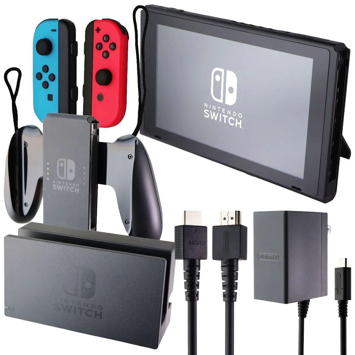 Nintendo  Switch Console Animal Crossing Edition Bundle with Joy-Cons HAC-001(-01) - Black with Red/Blue Joy-Cons - Excellent