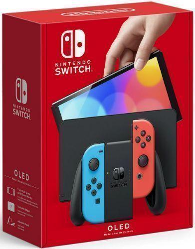 Nintendo Switch OLED Model Handheld Gaming Console 64GB in Neon Blue/Neon Red in Premium condition
