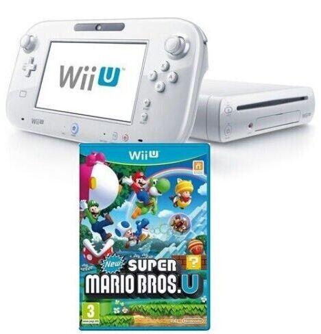 Nintendo Wii U Basic Set Console + New Super Mario Bros. - 8GB - White - Excellent