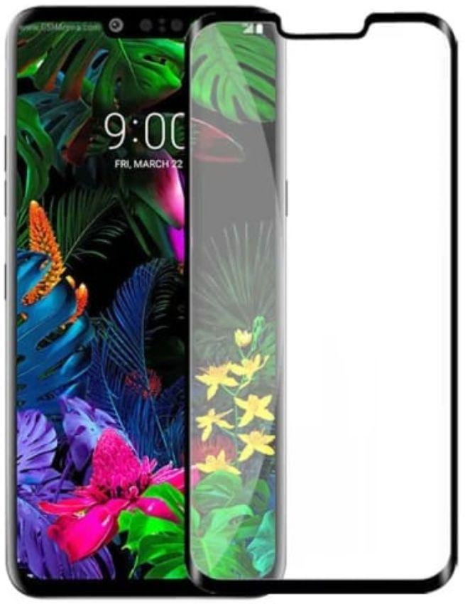 Nuglas  5D Full Cover Curved Edge Tempered Glass Screen Protector for LG G8/G8 ThinQ - Black/Clear - Brand New