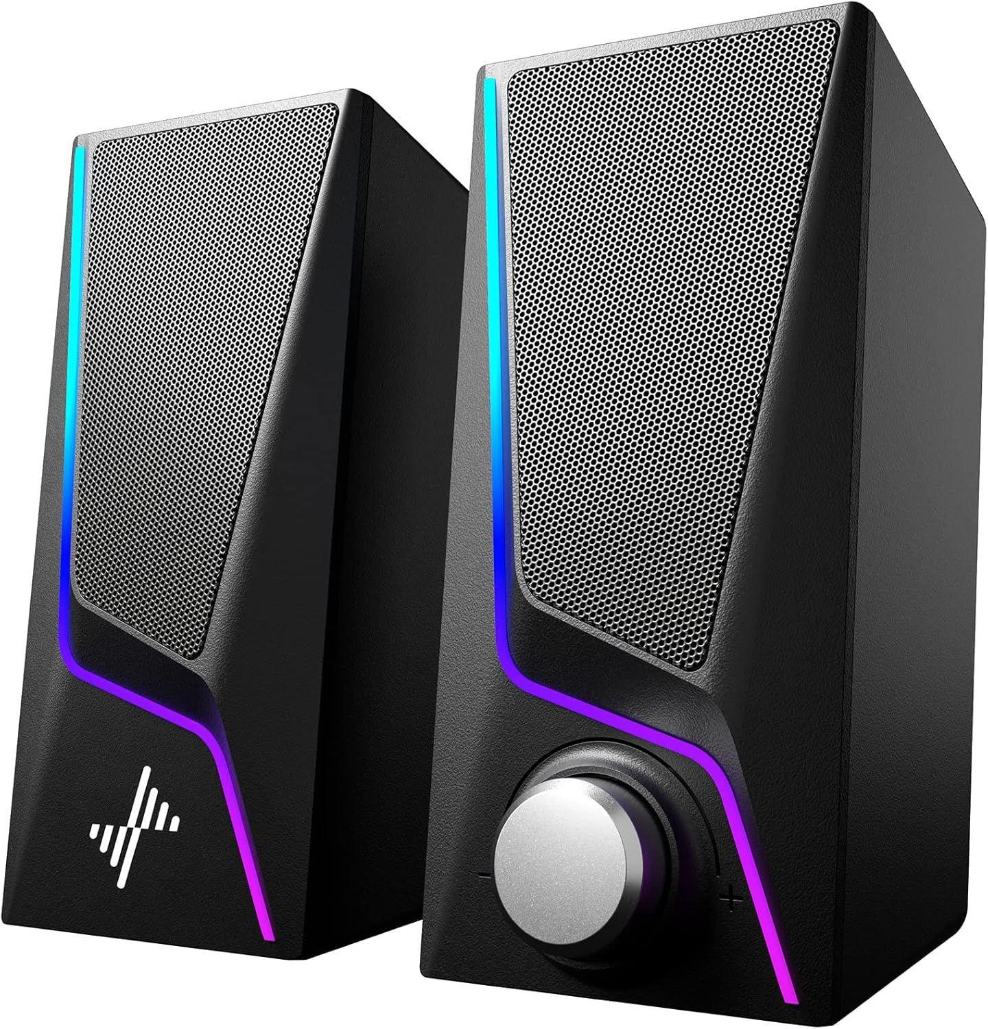 Nylavee  Computer Speakers 6 Lighting Modes USB Powered SK400 - Black - Excellent