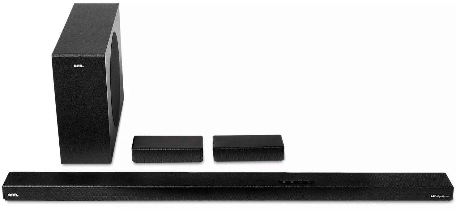 onn.  100135498 5.1 Ultra-Slim Surround Soundbar System with Dolby Atmos - Black - Excellent