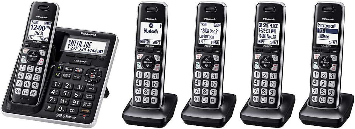 Panasonic KX-TG985 Expandable Cordless Phone System - Black - Acceptable