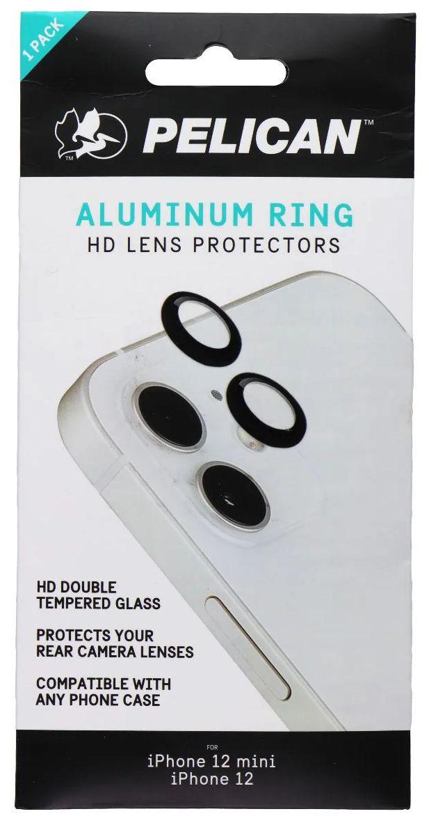 Pelican  Aluminum Ring HD Camera Lens Protectors for iPhone 12 mini / 12 - Black - Brand New