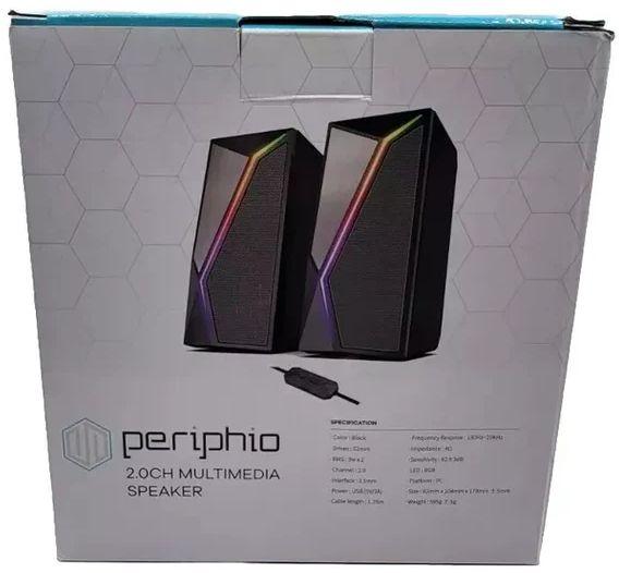 Periphio  PER-SPK2.0-G2-VT 2.0CH Multimedia Speaker with RGB LED - Black - Excellent