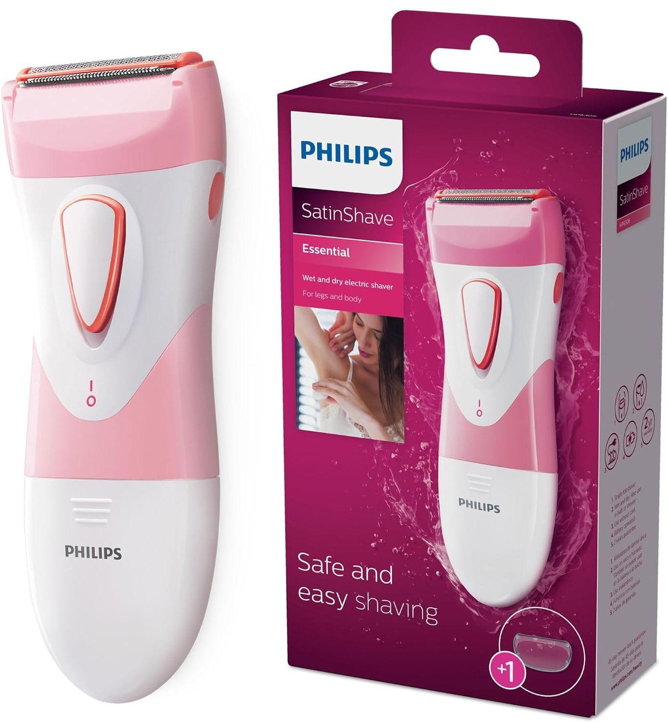 Philips HP6306/50 SatinShave Essential Women's Electric Shaver for Legs - White/Pink - Excellent