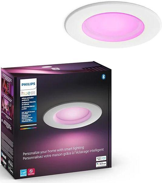 Philips Hue Smart Recessed 6/5" LED Downlight White Color-Changing Light