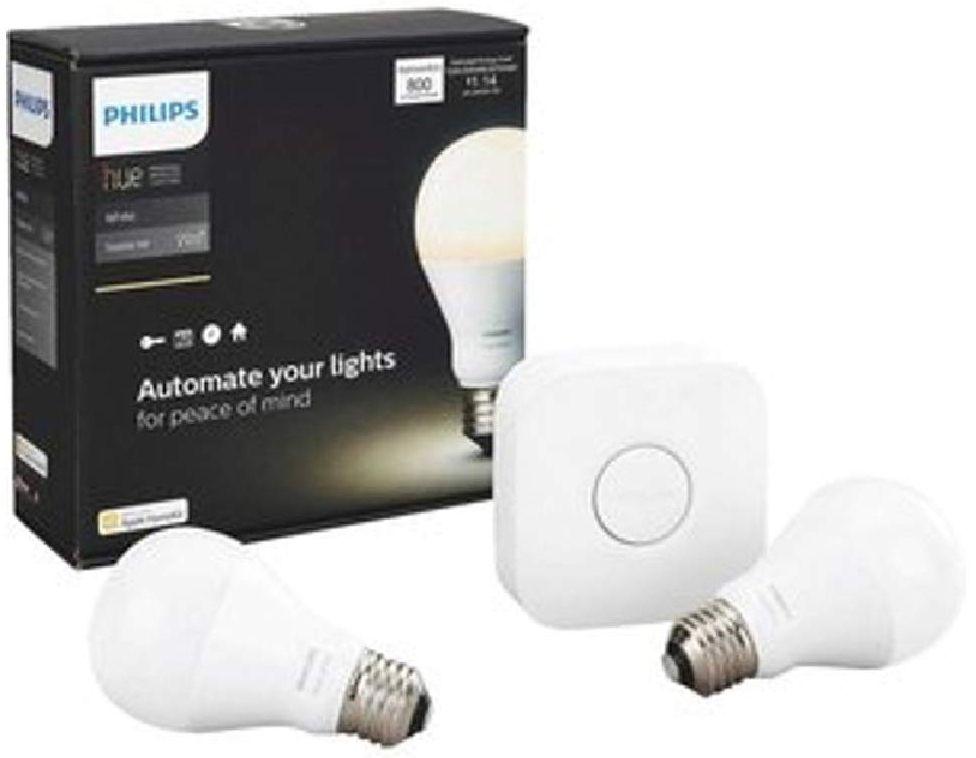 Philips Hue White A19 60W Equivalent Dimmable LED Smart Light Bulb Starter Kit - White - Excellent
