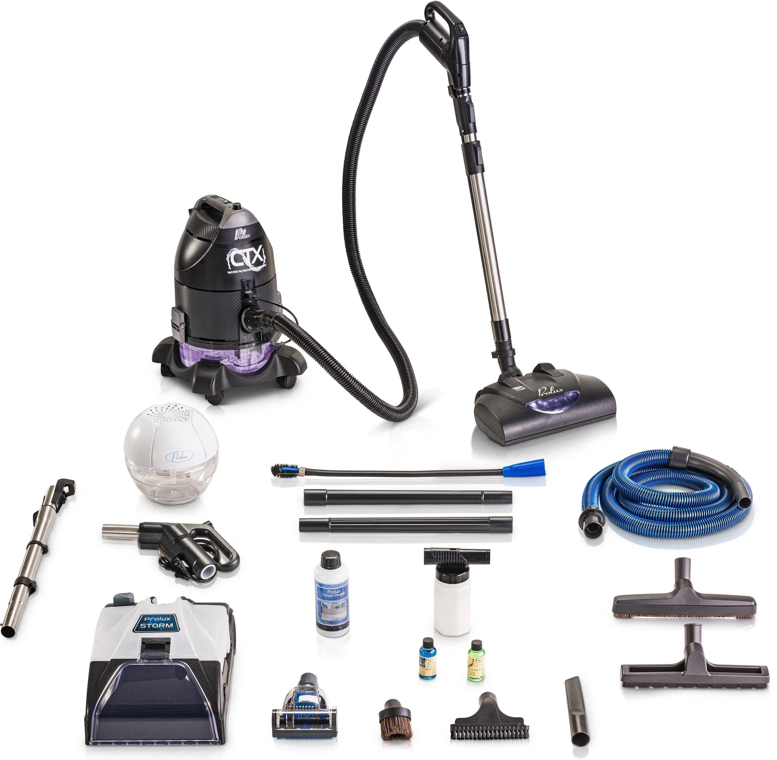 Prolux CTX Water Filtration Bagless Canister Vacuum Cleaner with Prolux Storm Shampooer Kit
