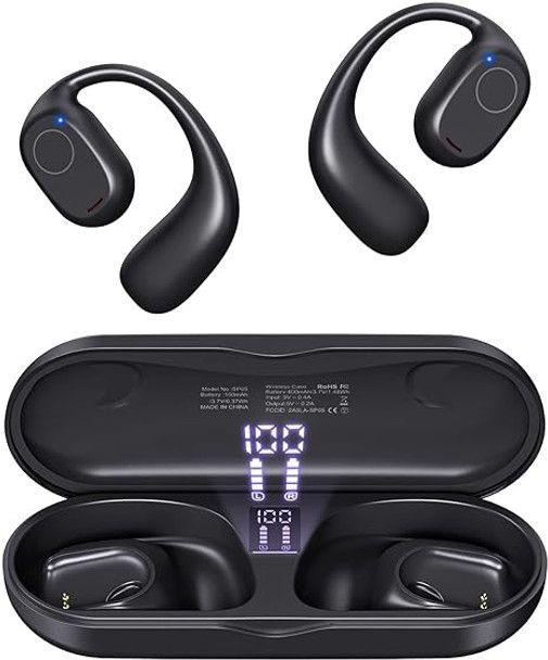 PSIER  SP05 Wireless Sports Digital Open Ear Headphones - Black - Excellent