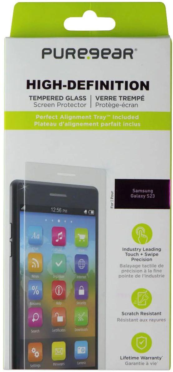 PureGear High-Definition Tempered Glass Screen Protector for Samsung Galaxy S23