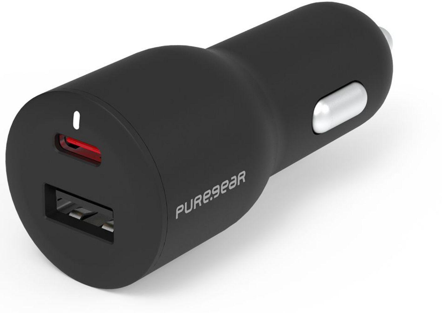 PureGear LightSpeed (42W) Dual Port USB-A + USB-C PD Car Charger