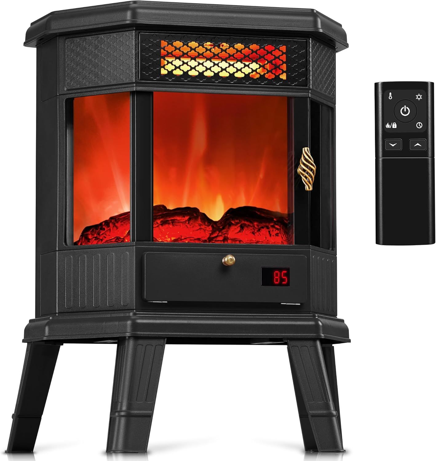 RealSmart Flow 6 Pro Electric Fireplace Heater 22'' Remote Control Timer