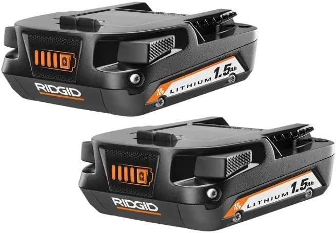 Ridgid  (2) 18-Volt 1.5Ah Lithium-Ion Battery (Bulk Packaged) - Black - Excellent