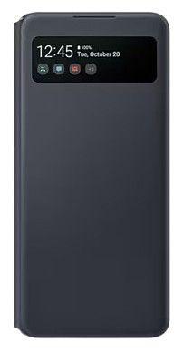 Samsung Smart S View Wallet Cover Phone Case For Galaxy A42 (5G) - Black - Brand New