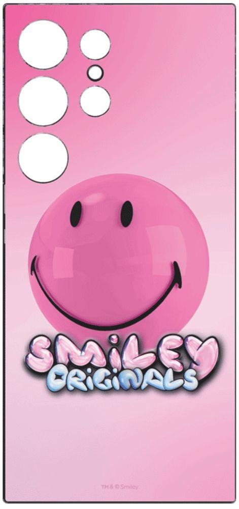 Samsung Smiley Bubble Flipsuit Card Phone Case for Samsung Galaxy S24 Ultra - Pink - Brand New