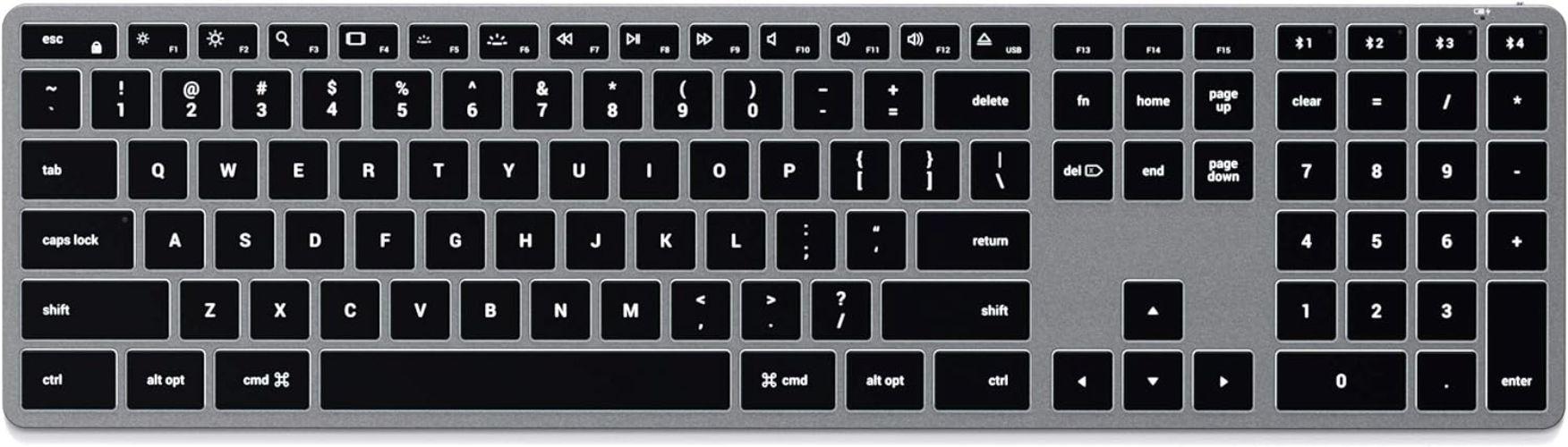 Satechi Slim X3 Bluetooth Backlit Keyboard - Space Gray - Premium