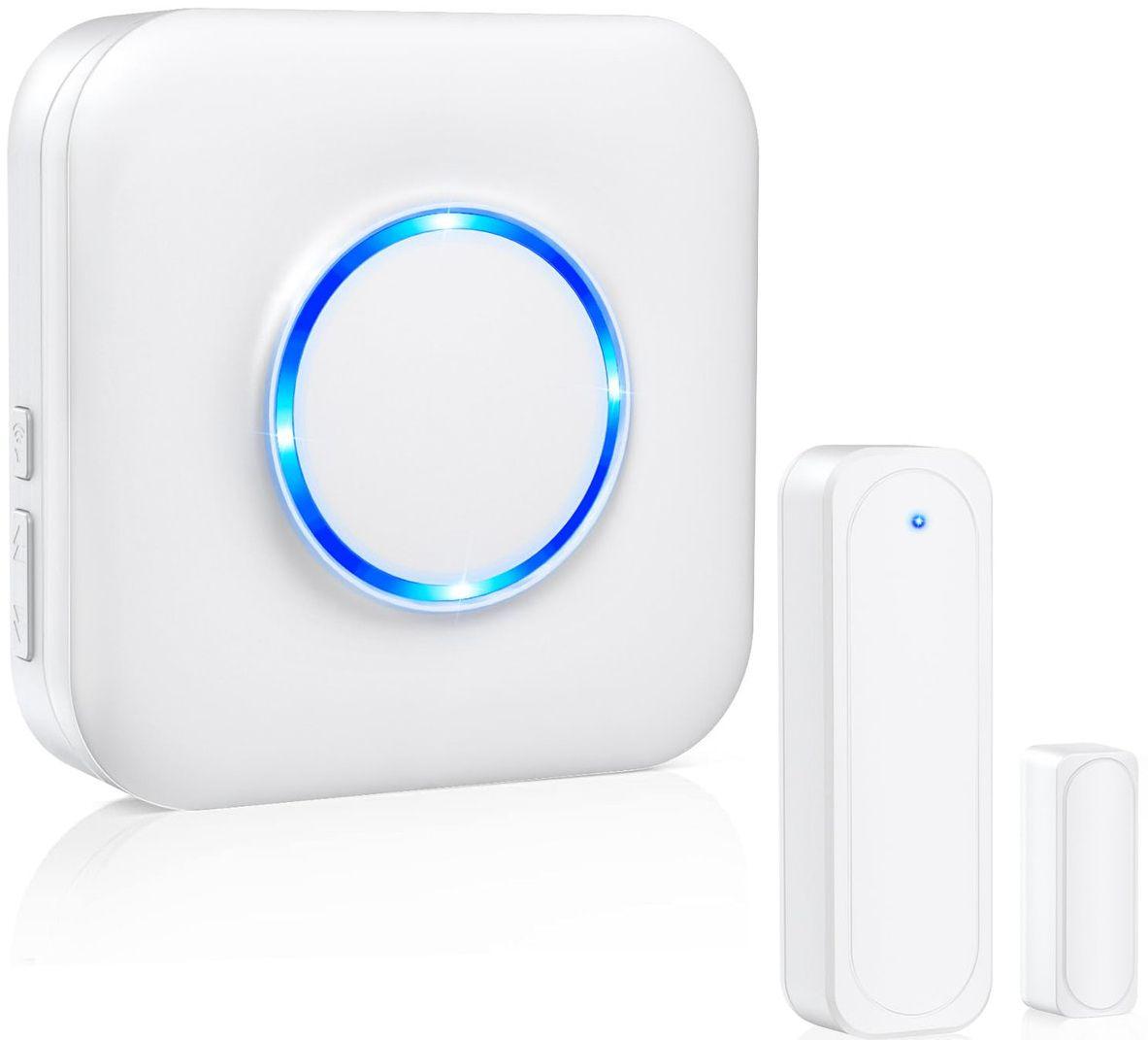 Satisure  Wireless Door Open Contact Sensor Alarm Chime - White - Excellent