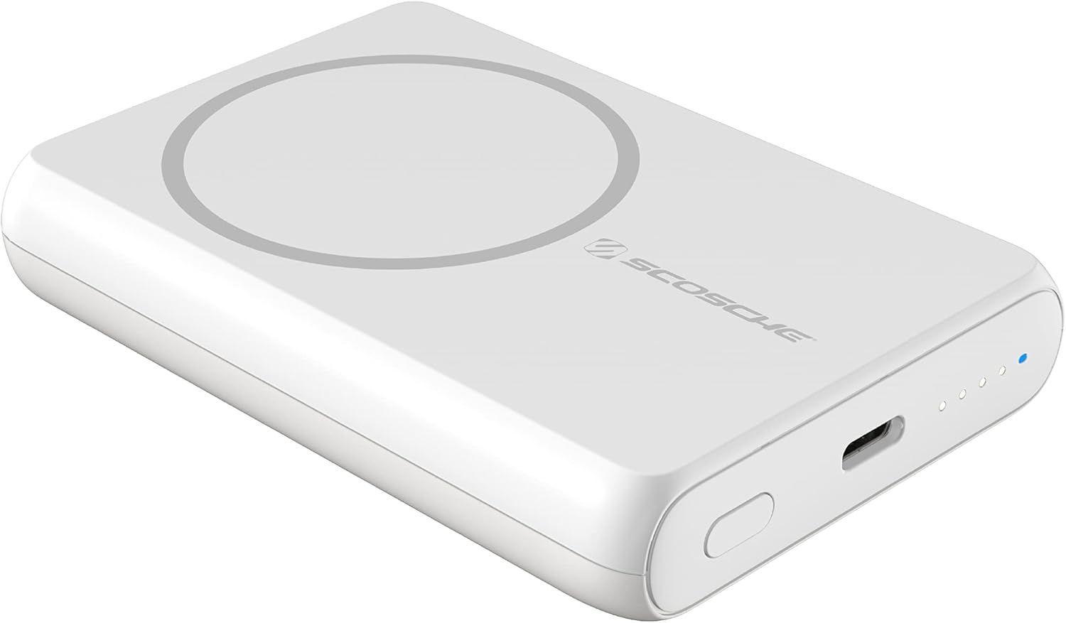 Scosche  GoBat MS 5K MagSafe Compatible Magnetic Wireless Charging Power Bank - White - Excellent
