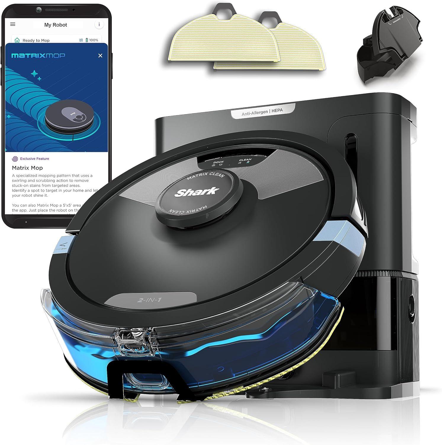 Shark RV2610WA Matrix Plus 2-in-1 Robot Vacuum and Mop with XL HEPA Self-Empty Base