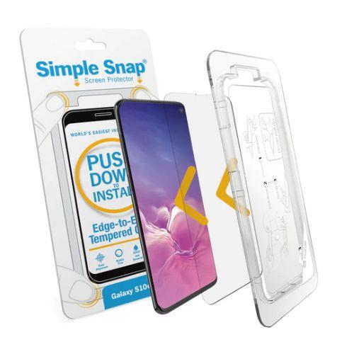 Simple Snap  3D Edge-to-Edge Tempered Glass Screen Protector for Galaxy S10e - Clear - Brand New