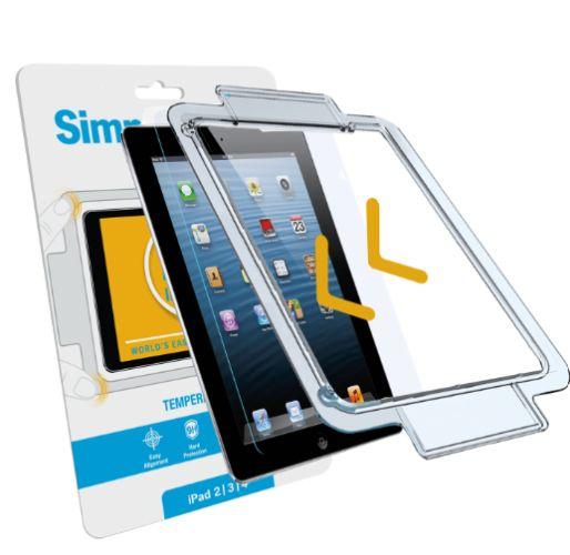 Simple Snap  Tempered Glass Screen Protector for iPad 2/3/4 - Clear - Brand New