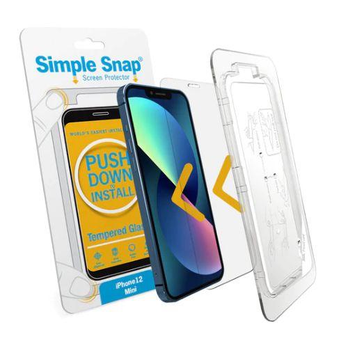 Simple Snap  Tempered Glass Screen Protector for iPhone 12 Mini - Clear - Brand New