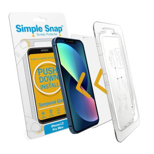 Simple Snap  Tempered Glass Screen Protector for iPhone 12 Pro Max - Clear - Brand New