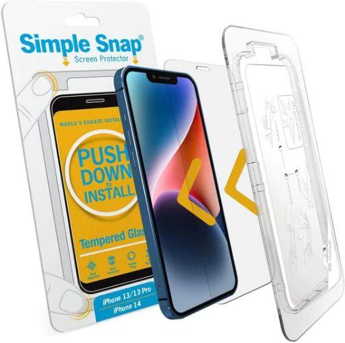 Simple Snap  Tempered Glass Screen Protector for iPhone 13/13 Pro/14 - Clear - Brand New