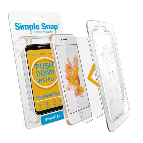 Simple Snap  Tempered Glass Screen Protector for iPhone 7/8 Plus - Clear - Brand New