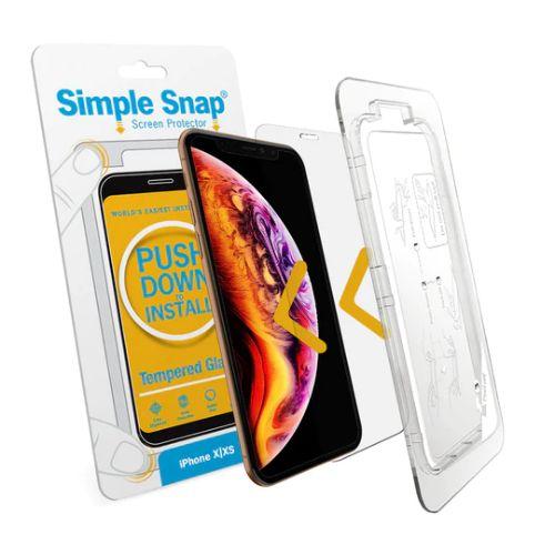 Simple Snap  Tempered Glass Screen Protector for iPhone X/XS - Clear - Brand New