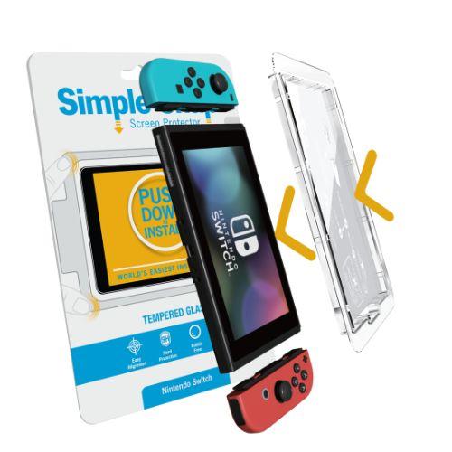 Simple Snap  Tempered Glass Screen Protector for Nintendo Switch - Clear - Brand New
