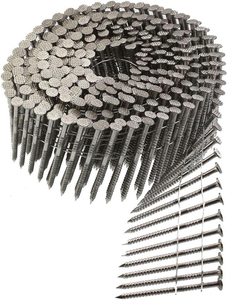 Simpson Strong-Tie Swan Secure T13A250SNJ 2-1/2" x 0.090" Type 316 Stainless Steel Shank with 15-Degree Wire Coil (1800-Pack) - Grey - Premium